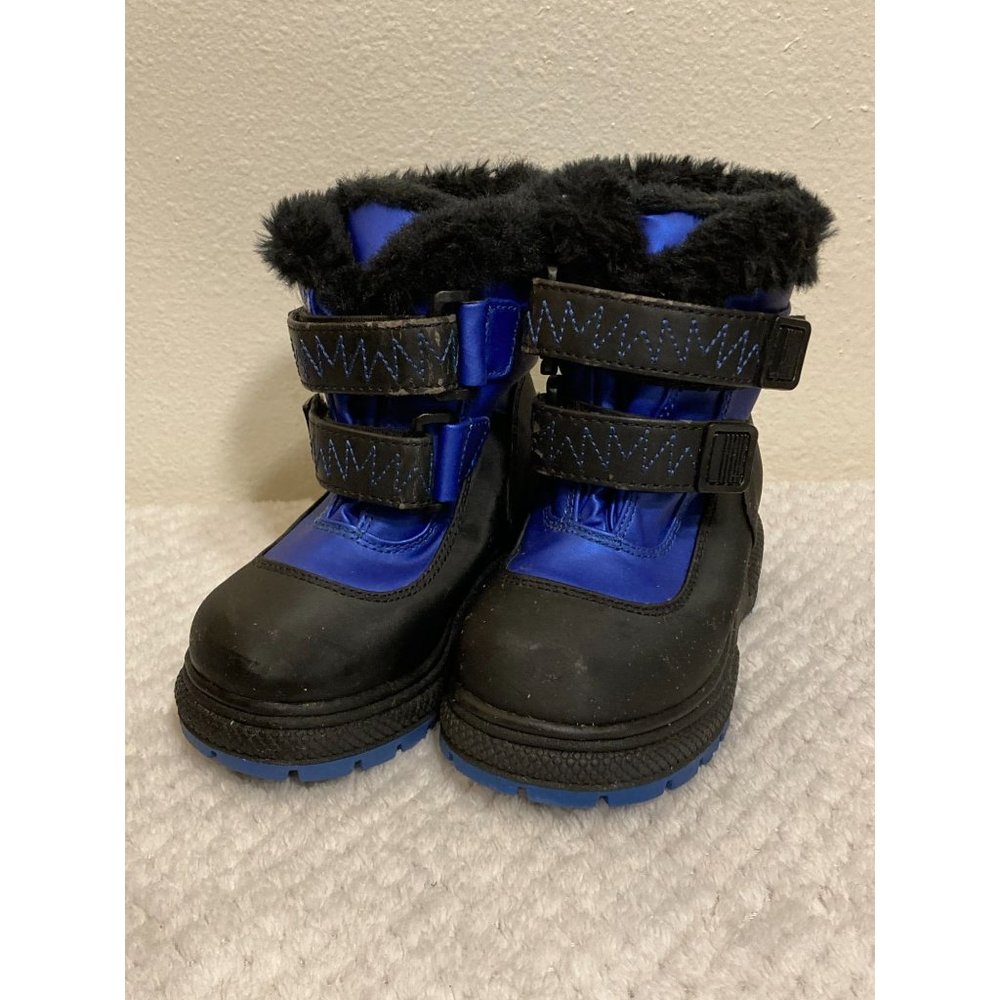 Kids Snow/Winter Boots Size 8 Double Strap, Waterproof and Weather Proof Blue/Bl